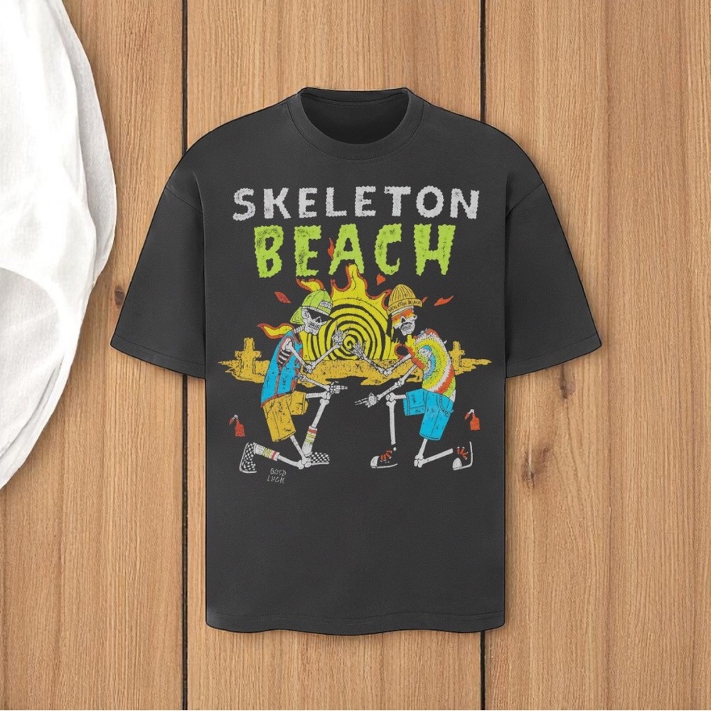 Gallery Dept Yellow and Dark Gray Skeleton Beach Tee